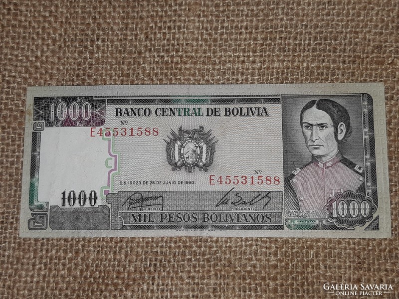 Bolíviai 1000 peso papírpénz
