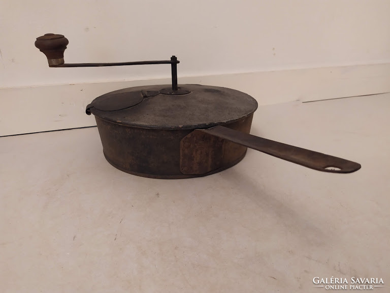 Antik kávé pörkölő nyeles dekoratív konyhai eszköz