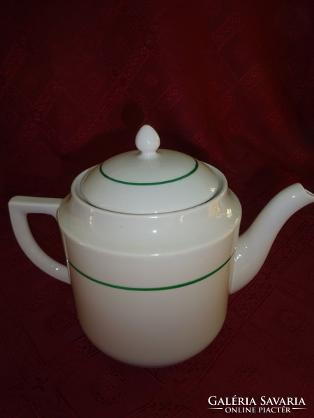 Antique Zsolnay porcelain teapot with shield seal. With a green stripe. He has!