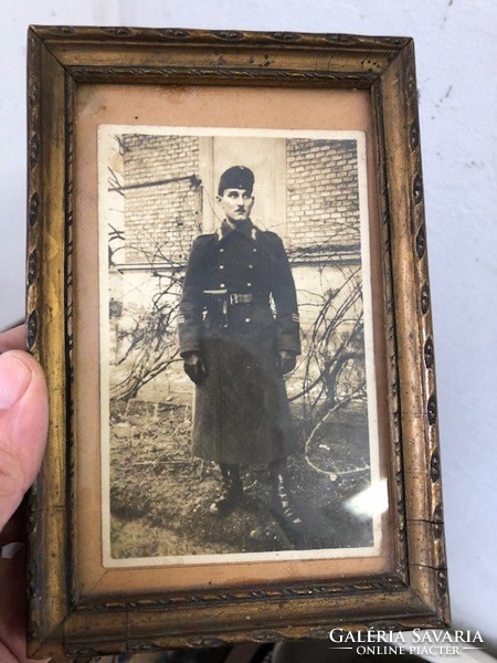 Régi katona fénykép, 15 x 10 cm nagyságú, gyűjtőknek.