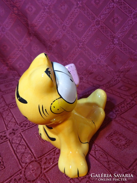 Német porcelán figura, Garfield macska - telefontartó - hossza 15 cm. Vanneki!