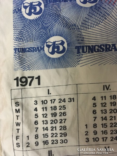 75. jubileumi Tungsram naptár 1971-ből