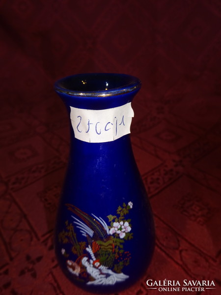 Japán porcelán váza, kobalt kék alapon arany szegéllyel, magassága 10 cm. Vanneki!