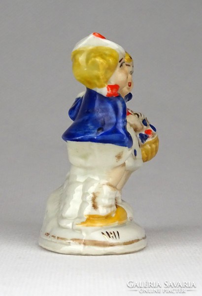 1C357 Régi kisméretű német porcelán figura - kislány pár 6 cm - Bertram jellegű