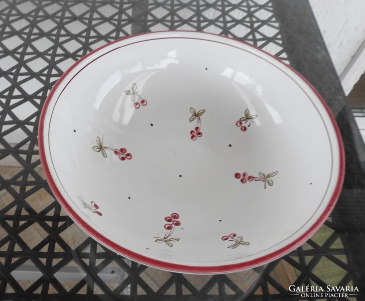Large gmundner ceramic bowl with flower pattern