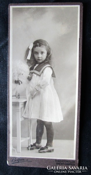 SZEMÜNKFÉNYE Kausch Mizzi 1910 VINTAGE KEMÉNYHÁTÚ JELZETT FOTÓ FÉNYKÉP Fehértemplom Botfán Mór fotó