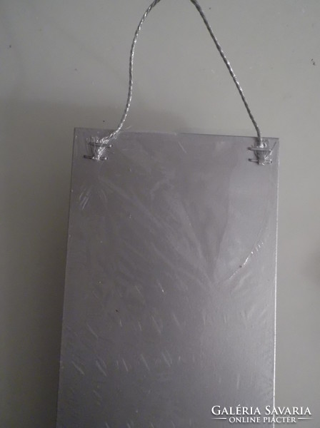KARÁCSONYFADÍSZ - ÚJ - AJTÓ -  20 x 10 cm  - ezüst - CSILLÁMOS HÓVAL - BONTATLAN