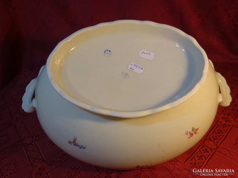 Zsolnay porcelán, antik, pajzspecsétes leveses tál. Hossza: 33 cm. Vanneki!