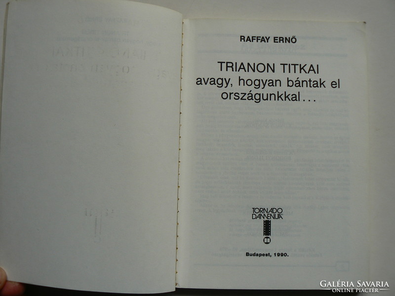 TRIANON TITKAI, RAFFAI ERNŐ 1990, KÖNYV JÓ ÁLLAPOTBAN