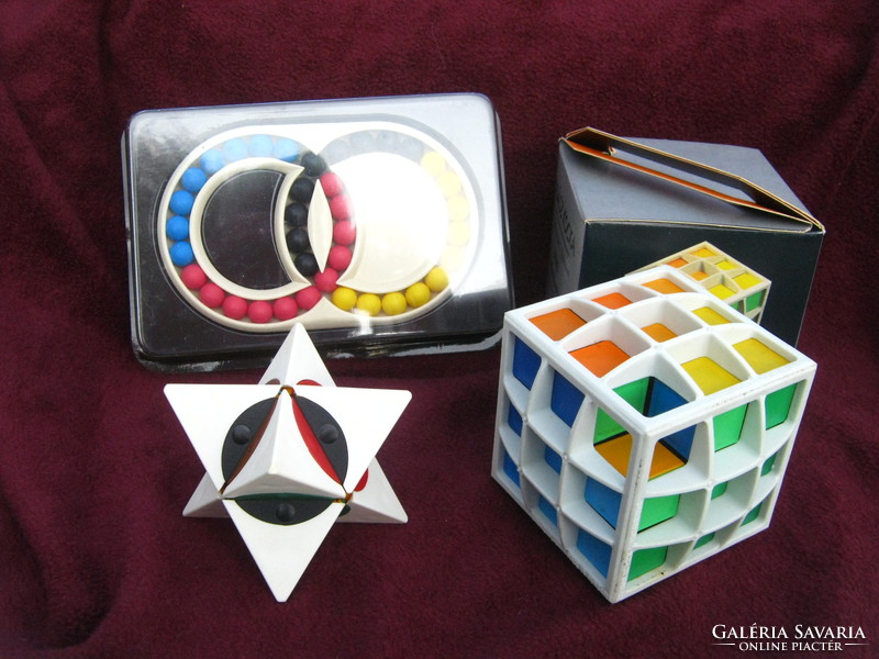 3 Pieces Old Retro Logic Game Pack 80s Rubik's Era - Dino Star-Magic Star Curiosity