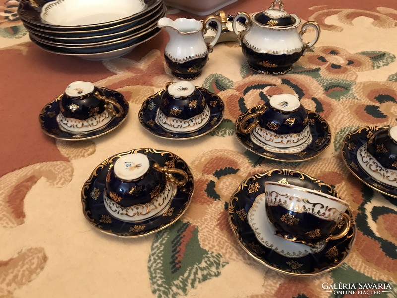 !!! Pompadour !!! Zsolnay food + coffee set for 6 people