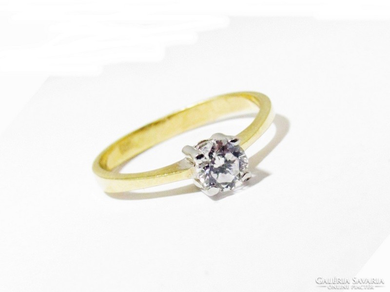 Gold women's stone ring (d25-au67366)
