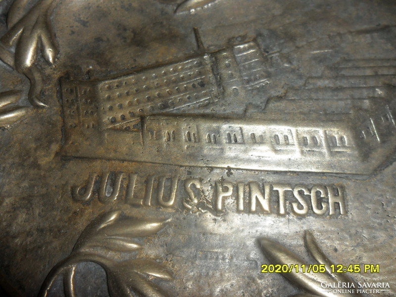 Julius Pintsch Wien antik bécsi szecessziós bronz tál