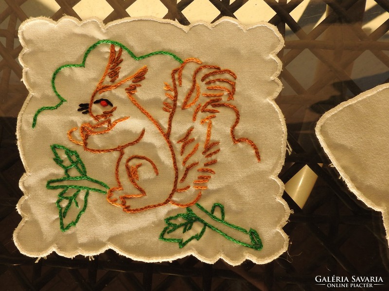 Pair of Easter bunny embroidered tablecloths