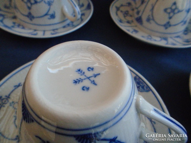  Antik meisseni 6 személyes teás készlet 12 db 1800 évekből 