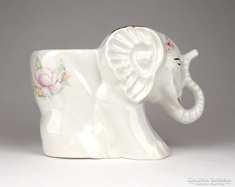 1C531 Jelzett elefánt alakú angol porcelán virágtartó kaspó