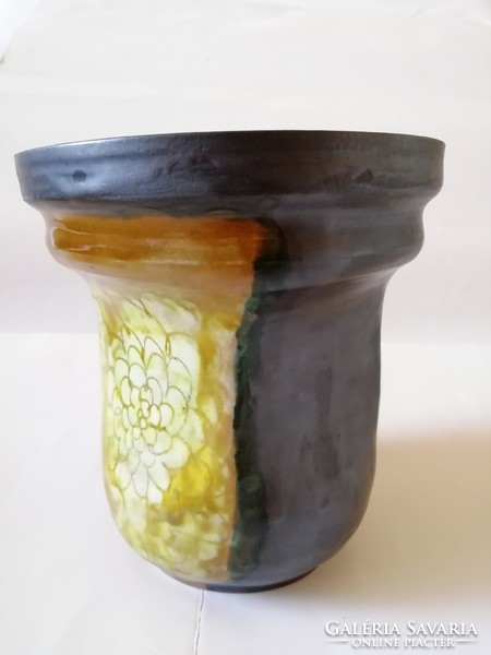 Koller Éva - Iparművészeti váza hibátlan, jelzett,16 cm