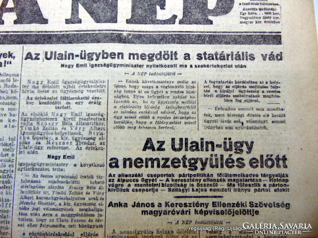 1923 november 20  /  A NÉP  /  Régi ÚJSÁGOK KÉPREGÉNYEK MAGAZINOK Ssz.:  15938