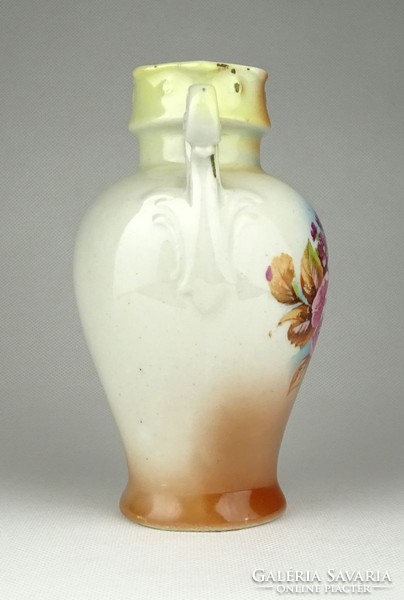 1C559 Régi virágminrás rózsa díszes porcelán váza 15 cm