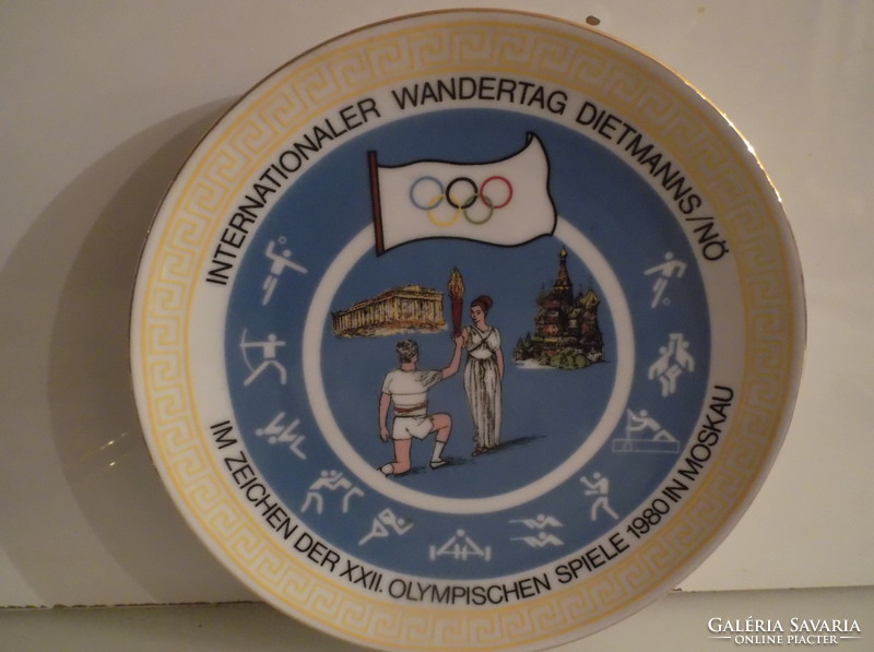 TÁNYÉR - 1980 év - MOSZKVAI OLYMPIA - BAVARIA tányér - 20 cm - PORCELÁN - hibátlan