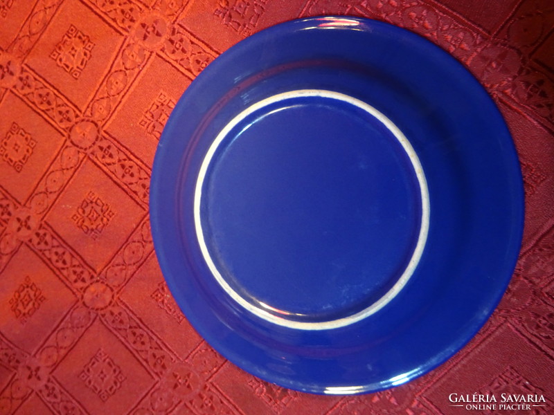 Porcelán  süteményes tányér, kék színű, átmérője 19 cm. Vanneki!