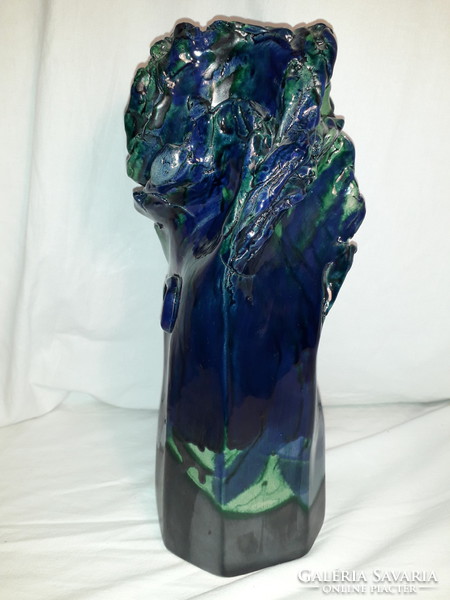 Különleges jelzett Katona Endre pompás színű kerámia nagy méretű váza