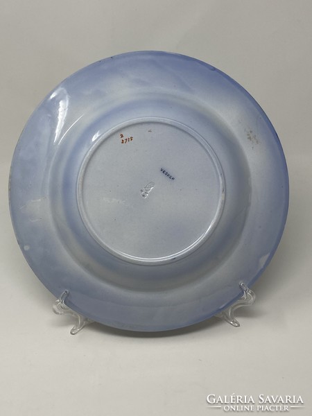 19. sz. -i antik Vesper angol kínaizáló porcelán falitányér kobaltkék mintával - CZ