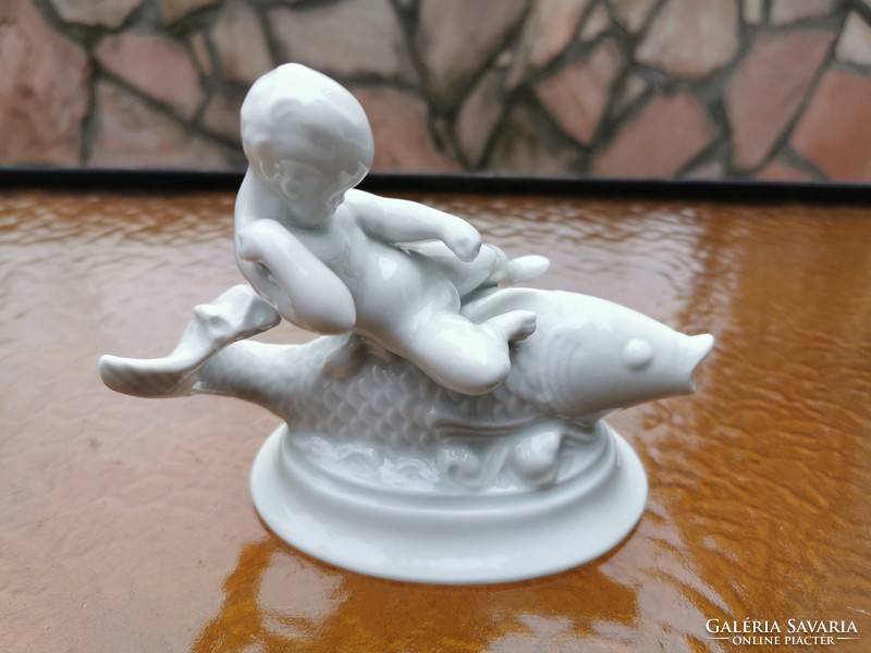 Herend fish putto