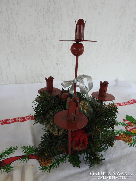 Christmas wrought iron candle holder centerpiece