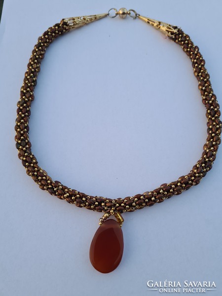 Amber necklace or other polished stone necklace