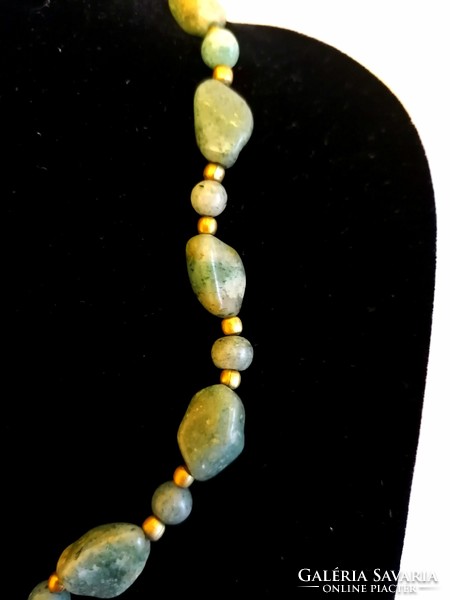 Mineral necklace (mocha agate) + aventurine / hematite bracelet
