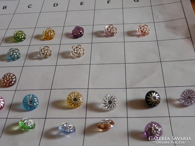 12-15 mm jewelry buttons from the collection for clothes, bags, plastic
