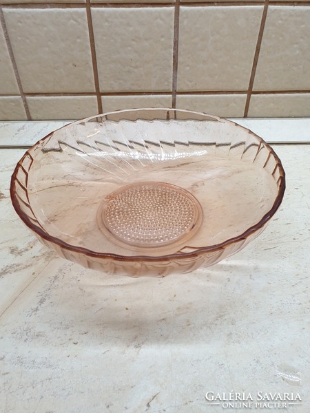 Beautiful amber colored glass bowl offering vintage glass bowl for sale!