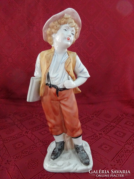 ARPO román porcelán figura, göndör hajú diák, magassága 28 cm. Vanneki!