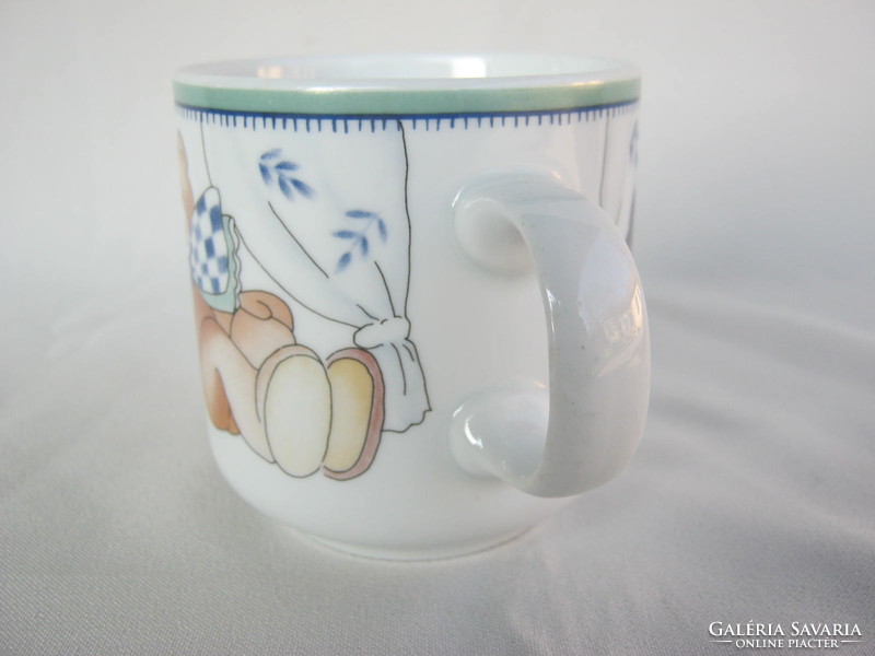 Alföldi porcelain bear and cat fairy tale children's mug with two ears