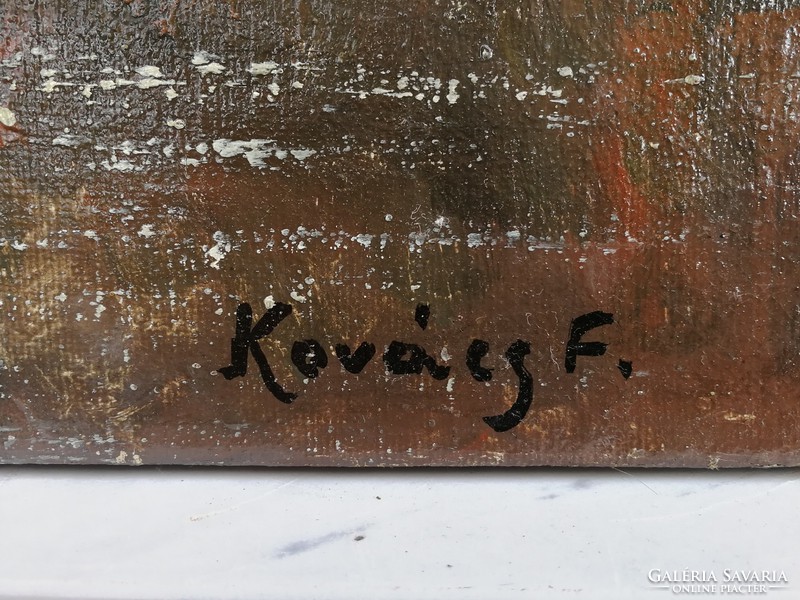 Kovács F. Festmény gyönyörű letisztított festmény jó kvalitású, tájkép remek állapotban. 