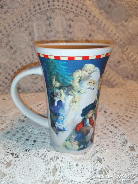 New, painting-like, Santa Claus, 0.5 dl mug, cup. Earthenware.