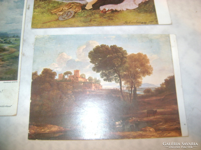 Három darab retro képeslap - művészet