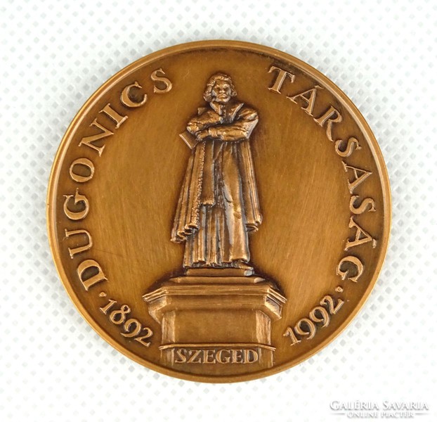 1C760 A Dugonics Társaság centenáriumi bronz plakettje díszdobozban