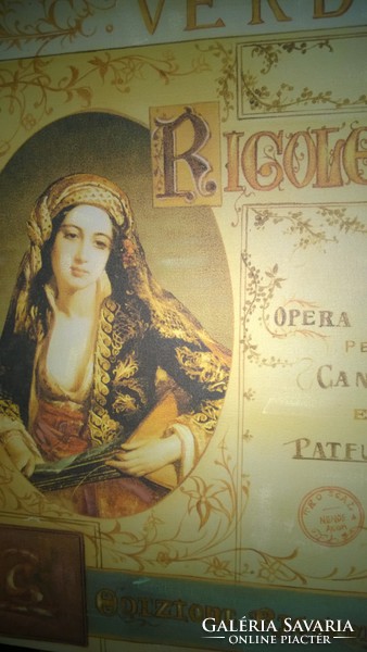 Retro gift táblakép-falikép Verdi Rigoletto -vászon vakrámán 51x41 cm
