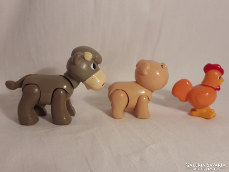Vintage műanyag figura boci poca kakas játék babaházi