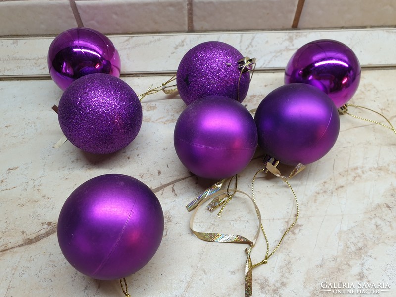 Retro, lila színű karácsonyfa dísz 7 db eladó!