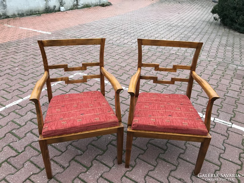 Art Deco karos szék 2 db restaurált