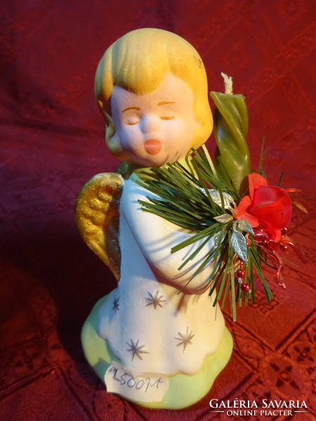 Porcelán figura, karácsonyi angyalka gyertyával, magassága 13,5 cm. Vanneki!