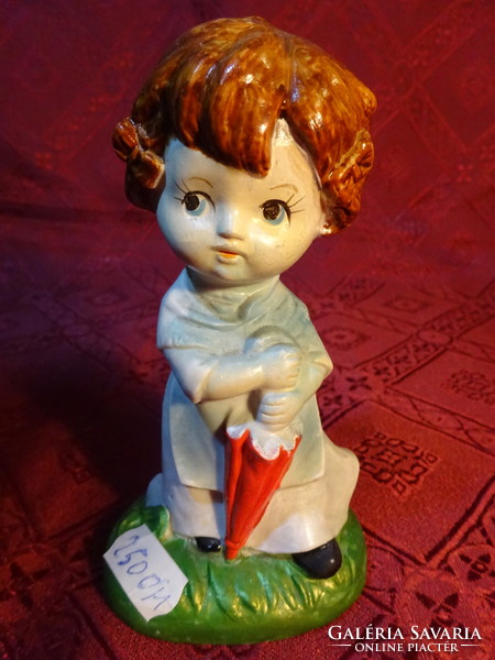 Porcelán figura, kislány esernyővel, magassága 12 cm. Vanneki!