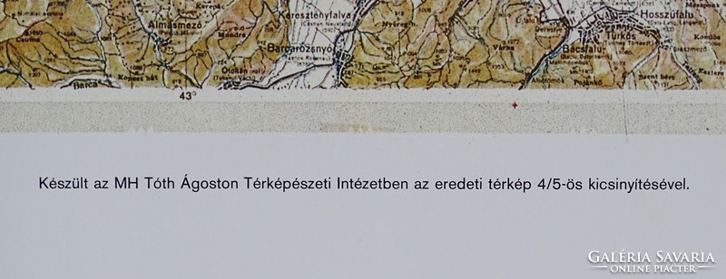 1C859 SZÉKELYFÖLD térkép M.KIR. HONVÉD TÉRKÉPÉSZET 67cm x 83cm