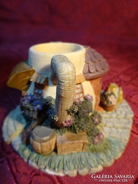 Alabaster table decoration, pouring, with a garden in the cottage, lower diameter 9 cm. He has!