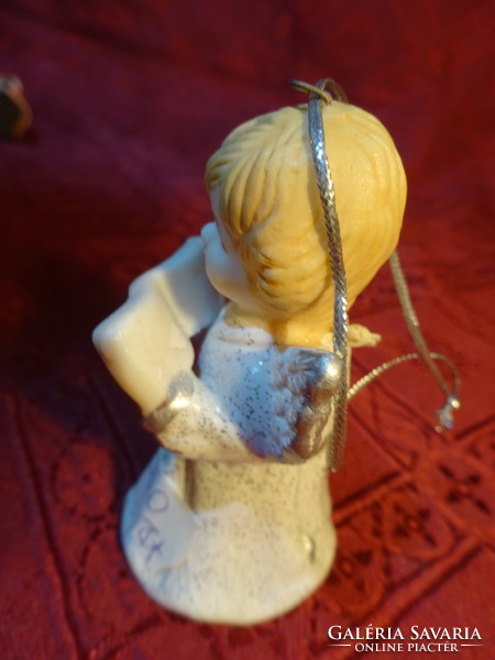 Porcelain angel, Christmas tree ornament, bell at the same time, height 6.6 cm. He has!