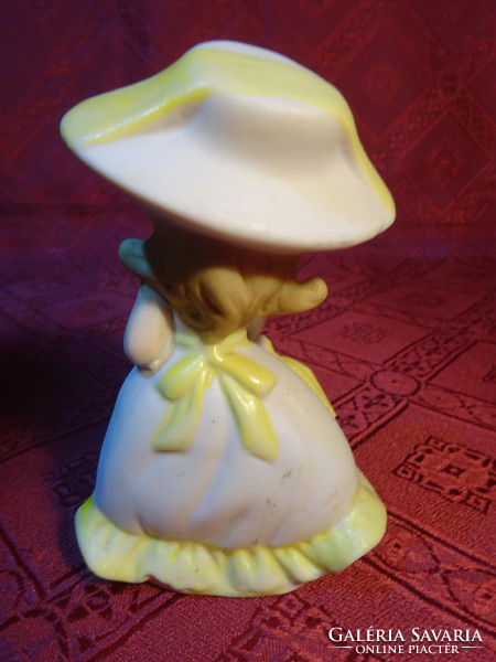 Porcelán figura, kalapos hölgy esernyővel, magassága 10 cm. Vanneki!