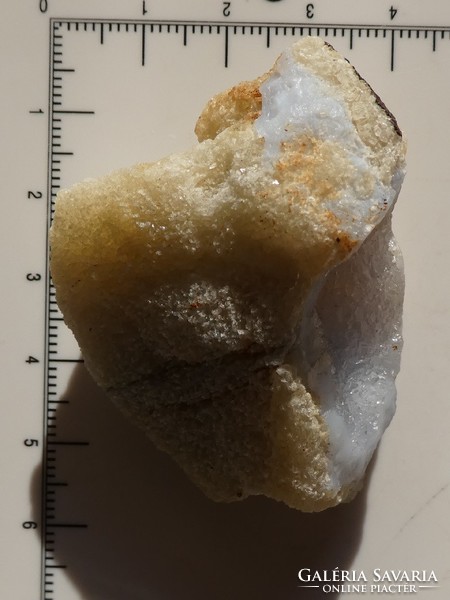 Kék Kalcedon geóda. Természetes, nyers ásvány mintadarab. 47 gramm